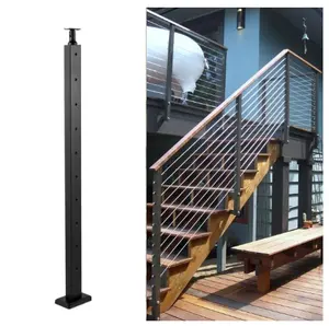 Cable Railing Stair Handrail Low Maintenance Outdoor Balcony Deck Stainless Steel 316 Matte Black Cable Balustrade