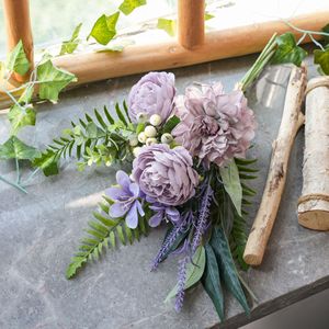 Bouquet de roses artificielles Qinghuan en mousse plastique, maille métallique, tissu, pour décoration de mariage, décoration murale, notes manuscrites - Product Image 1
