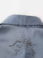 Ensemble femme 2026 : Nouvelle chemise décontractée à manches longues brodée de perles + pantalon rétro brodé de perles pour femme