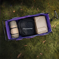 Chariot de transport pliable robuste de 160 L, grande capacité, en toile imperméable violette, avec cadre en acier et quatre roues