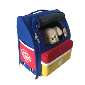 Zaino in tela pieghevole portatile piccolo trasportino con chiusura a cerniera sostenibile modello solido Bagpack cani gatti animali domestici