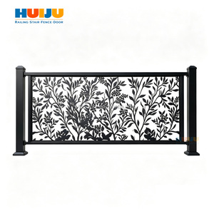 HJ House scala interna taglio Laser ringhiera corrimano <span class=keywords><strong>in</strong></span> alluminio metallo curvo interno ringhiera artistica - Product Image 1