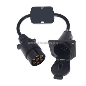 <span class=keywords><strong>Adaptateur</strong></span> de <span class=keywords><strong>remorque</strong></span> Usa <span class=keywords><strong>vers</strong></span> Eur <span class=keywords><strong>7</strong></span> voies Usa Blade Plug <span class=keywords><strong>vers</strong></span> 7pin Eur Large Round Socket Trailer Light Converter 7pin - Product Image 4