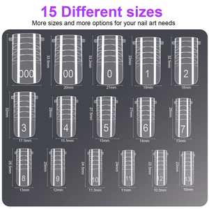 Ongles artificiels en forme de cercueil en <span class=keywords><strong>gel</strong></span> cristal rapide pour la pose d'ongles en forme d'amande de style français, pointes d'ongles en <span class=keywords><strong>gel</strong></span> pour les doigts - Product Image 3