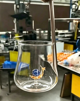 Machine automatique de collage de verre, tasses de cuisine 3D à poignée animale en verre borosilicate haute résistance, incassable et sans colle