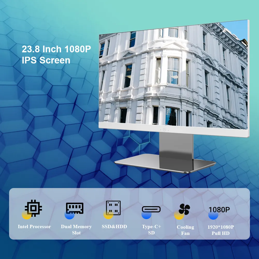 PC gebogen I9 I7 16 GB 24 27-Zoll-Gaming-Touchscreen Desktop-Mono block All-in-One-Computer