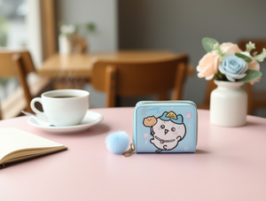 Cartoon Pom Pom Double Pull <b>Wallet</b> <b>Small</b> Size Zipper Closure Women's Mini Bag - Product Image 2