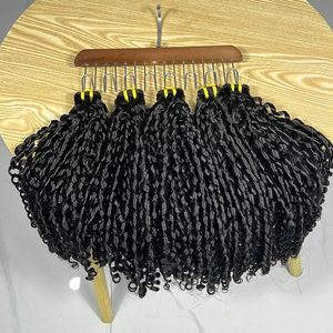 Lot de 15A de mèches de <span class=keywords><strong>cheveux</strong></span> humains bouclés Pixie Double Drawn, <span class=keywords><strong>cheveux</strong></span> vierges vietnamiens non traités, extensions de <span class=keywords><strong>cheveux</strong></span> bouclés rebondissants - Product Image 1