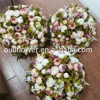 V-1368 Vente Chaude de Table De Décoration De Mariage Fleur Artificielle Pièce Maîtresse De Boule De Fleur
