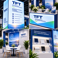 Stand modulaire 20x30 pour salon professionnel avec affichage LED SEG et espace de rangement rétroéclairé pour l'Expo de la fabrication avancée 2027