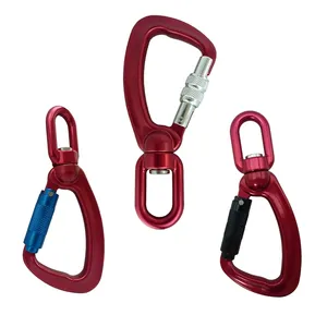 Pabrik Tiongkok Kualitas Tinggi Carabiner-Sekrup Kait Putar-Kunci Sekrup Kait Jepret Aluminium