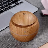 Diffuseur d'huiles essentielles en bois avec logo personnalisé, interface USB, mini humidificateur d'air portable avec lumière