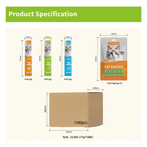 מקלות אוכל לחתולים, חתולים מדרום-מזרח אסיה, מטפל בסיטונאות, עוף, סלמון, חתול טונה. - Product Image 4