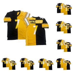 Maglia da Rugby Vintage da Uomo con Cuciture Stile Retrò - Mike Webster, Joey Porter, Jack Lambert, Jack Ham, Dermontti Dawson, L.C. Greenwood S - 3XL - Product Image 1