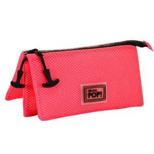Oh My Pop Trousse à crayons triple en maille Fucsia Neon - Product Image 1