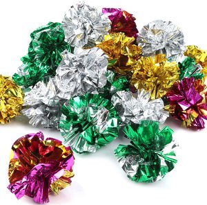Palline colorate per gatti masticare e inseguire <span class=keywords><strong>Cat</strong></span> Mylar Crinkle Balls leggere per gatti da interno <span class=keywords><strong>toy</strong></span> Crinkle Balls - Product Image 2