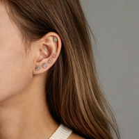 Dainty Fruits Clou d'oreille pour cartilage en Argent sterling 925 avec Zircone cubique colorée, Bijoux