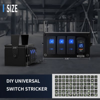Boîtier de commutation à bascule 4 voies étanche 12V SPST ON/OFF avec barre lumineuse LED bleue et double port USB PD3.0 & QC3.0 pour voiture