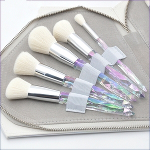 Juego de 10 Brochas de <span class=keywords><strong>Maquillaje</strong></span> con Mango de Cristal y Diamantes, con Bolsa de Diamantes, Brochas de <span class=keywords><strong>Maquillaje</strong></span> con Logotipo Personalizado Transparente, Herramientas Cosméticas - Product Image 6