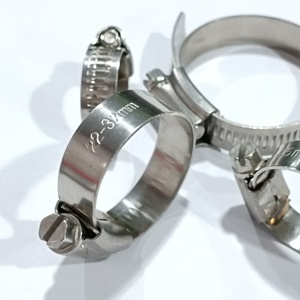 Abrazadera de Manguera Tipo Alemán con Escalera en la Banda, Pulida, Métrica - Product Image 1