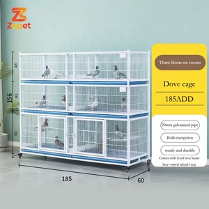 Cages à pigeons durables en métal galvanisé, empilables avec roues, idéales pour l'élevage et la course des pigeons – Fournitures d'usine en promotion - Product Image 3