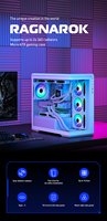 M-ATX kualitas tinggi casing PC Game & casing komputer menara kabinet PC untuk Gamer Panel samping kaca Tempered dengan kipas RGB