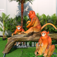 Statue Animatronique de Singe en Groupe, Modèle d'Animaux de Zoo, pour Crèche et Maternelle, Utilisation Extérieure Étanche, Personnalisable