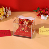 Bloc-notes 3D Dieu de la Richesse, Notes autocollantes Cheval de la Fortune, Décoration de bureau du Nouvel An Chinois, Cube de notes artistiques en papier avec lumière