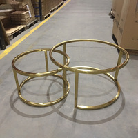 Ensemble de tables d'appoint modernes de luxe léger, style nordique minimaliste, table basse ronde créative combinée
