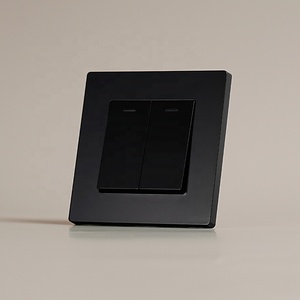 Sakelar kelas atas standar Eropa dengan indikator LED 2 Gang 1 Cara 2 arah sakelar listrik kecil 10A Panel PC tahan api - Product Image 6