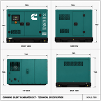 Groupe électrogène diesel triphasé silencieux 100KVA 200KVA 50Hz avec surveillance intelligente, refroidissement par eau, certifié ISO9001, garantie 2 ans