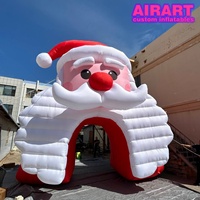 Arche gonflable de Noël avec Père Noël, entrée géante gonflable pour fête de Noël scolaire