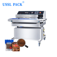 Scelleuse de sacs automatique en acier inoxydable FRM-980WH avec impression de date, machine de scellage horizontale continue pour sachets en plastique et emballages alimentaires