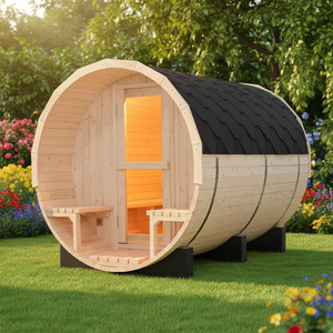 Sauna extérieur de qualité commerciale pour 6 personnes : Kit de sauna vapeur de luxe pour la relaxation et le bien-être à domicile - Product Image 1