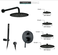 Ensemble de douche mural haute pression, pommeau de pluie rond de 10 pouces avec vanne de fixation et douchette à main, personnalisable pour la vente en gros