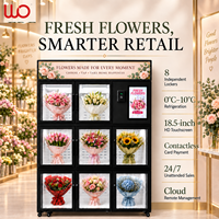 Distributeur automatique intelligent de fleurs à 8 compartiments avec réfrigération pour fleuristes, centres commerciaux et communautés