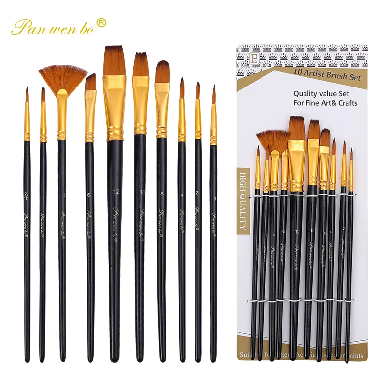 10 two-color nylon wool mixed head combination brush set watercolor brush manufacturer direct sales