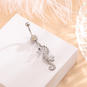 <span class=keywords><strong>Piercing</strong></span> Sexy de <span class=keywords><strong>Acero</strong></span> Quirúrgico para Mujer, Joyería PARA EL Cuerpo, Hipocampo, Colgante de <span class=keywords><strong>Ombligo</strong></span>, 14g - Product Image 3