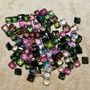 Alta calidad turmalina Natural multicolor cuadrado Octágono piedra preciosa para anillo collar pendientes pulsera - Product Image 1