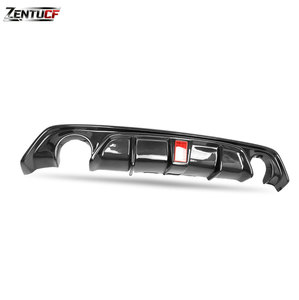 Diffuseur de pare-chocs arrière en fibre de carbone véritable avec feux pilote LED <span class=keywords><strong>F1</strong></span>, adapté aux Infiniti Q60 Q60S 2016-<span class=keywords><strong>2022</strong></span>, lèvre de performance à 4 ailettes - Product Image 4