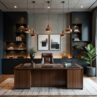 Bureau de direction en bois durable personnalisé, bureau de PDG moderne et luxueux pour le bureau à domicile, résistant à l'eau, directement de l'usine