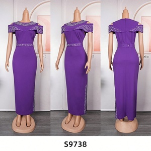 Abito Tradizionale Africano da Cerimonia con Strass e Perline, Elegante Vestito Lungo per Donne e Madri della Sposa - Product Image 5