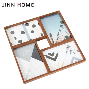 Cadre <span class=keywords><strong>photo</strong></span> moderne en MDF à 4 ouvertures 4x6 pouces pour affichage multi-photos mural et sur table, décoration intérieure - Product Image 5