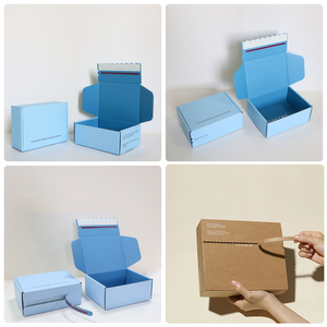 Tùy chỉnh màu sắc các tông sóng giấy bao bì Tear Strip in tự niêm phong bưu phẩm vận chuyển quà tặng dây kéo hộp với logo - Product Image 6