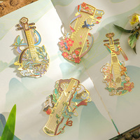 YuJian ChengPin Stringed Melodies Collection Guitar-Shaped Musical Instrument Metal Bookmark; Homemade Ancient Style Birthday