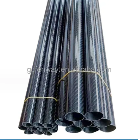 Factory customized 3K diagonal carbon fiber tube diameter 10MM to 60MM pre impregnated carbon fiber round pipe tube