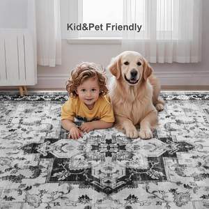 พรมโพลีเอสเตอร์แบบชาวเปอร์เซียพิมพ์ดิจิตอลพรมปูพื้นแบบซักได้สำหรับห้องนั่งเล่นพรมปูพื้นทางเข้าห้องโถง - Product Image 6