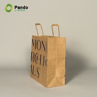Vente en gros de sacs en papier kraft sacs d'emballage alimentaire à emporter avec poignée paquet brun avec votre propre logo
