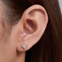 Boucles d'oreilles clous Fulsun en argent sterling 925 plaqué or avec zircone cubique, style hip-hop, vente en gros de bijoux fins