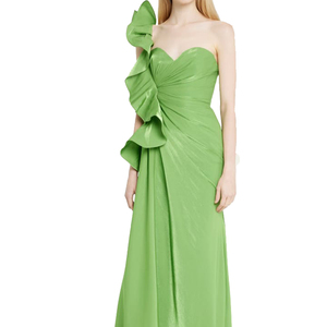 Abiti da Sera Eleganti su Misura di Alta Qualità, <span class=keywords><strong>Monospalla</strong></span> <span class=keywords><strong>Verde</strong></span> con Volant, Vestiti Lunghi da Cerimonia per Donne - Product Image 5